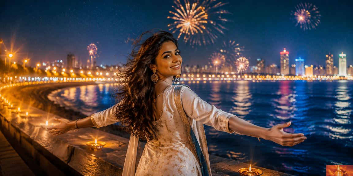 Scenic Mumbai Marine Drive with bettors enjoying sports betting